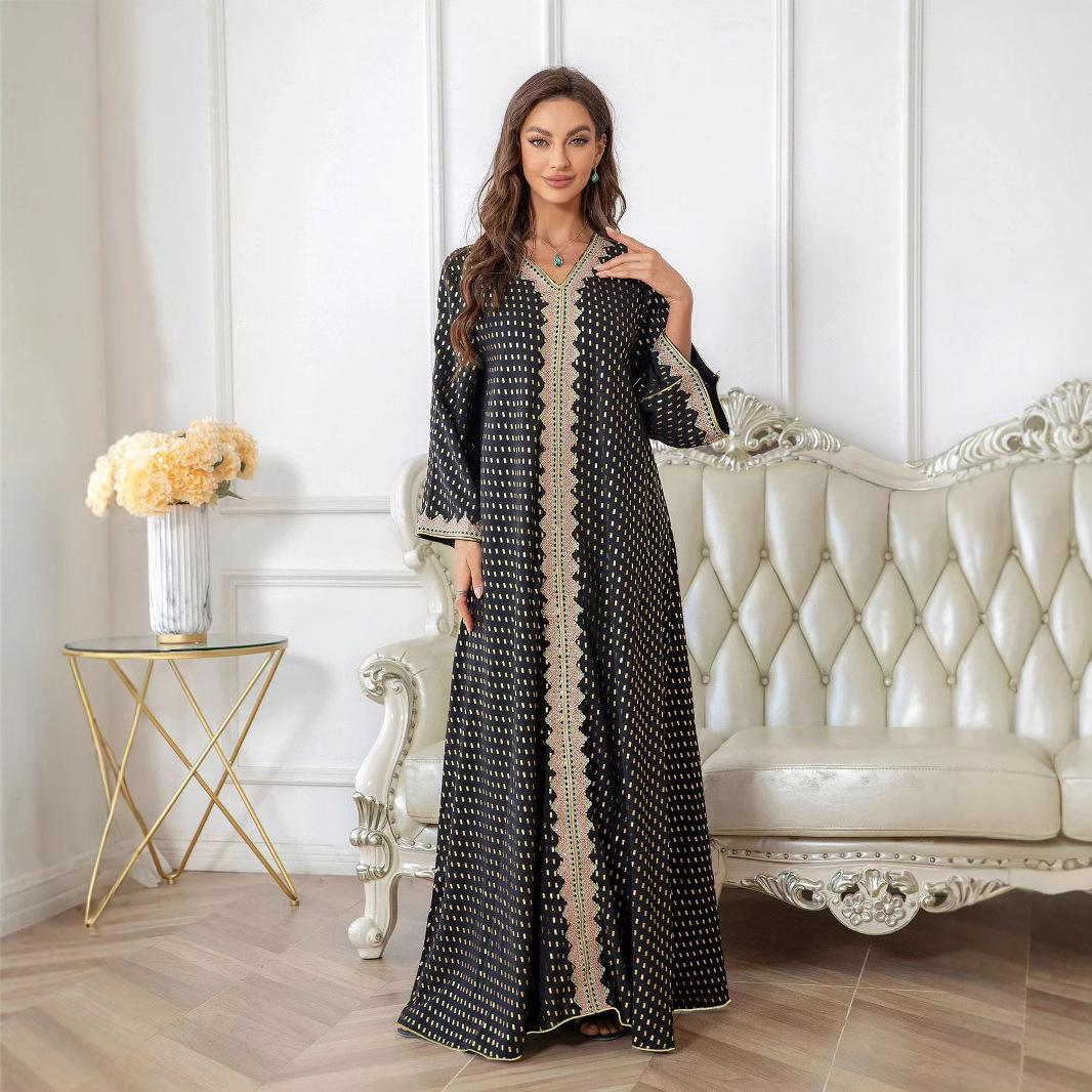 Женский мусульманский халат позолоченный простой кружевной тонкий мусульманский халат XXL